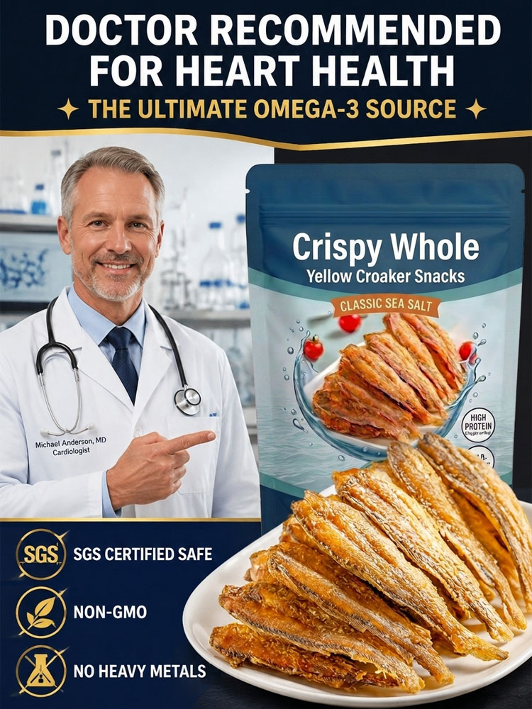 【One bag / 150 fish】Ready-to-eat crispy and delicious dried yellow croaker 🐟 Non-fried, low-calorie|Low sodium