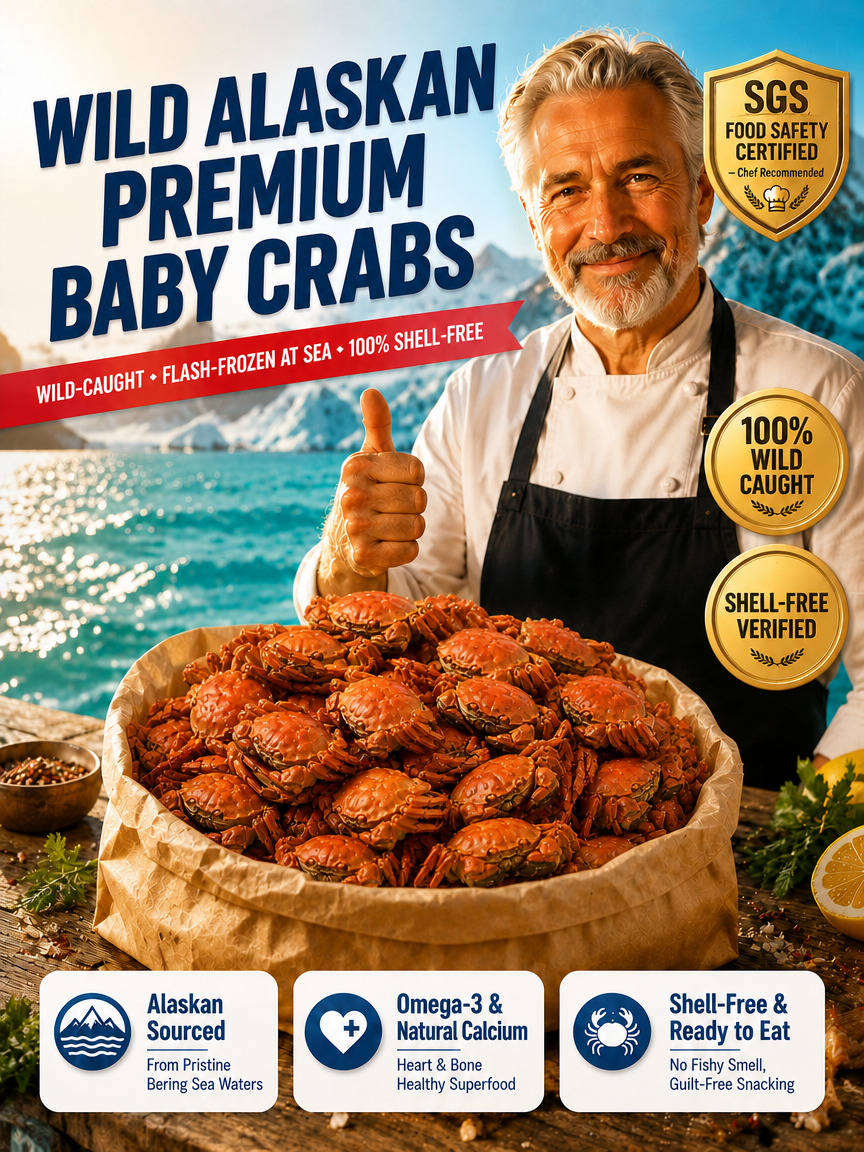【 Approximately 100 / pack】Freshly Caught Deep-Sea Crab with Plenty of Meat | Spicy Crispy Ready-to-Eat Baby Crabs 🦀