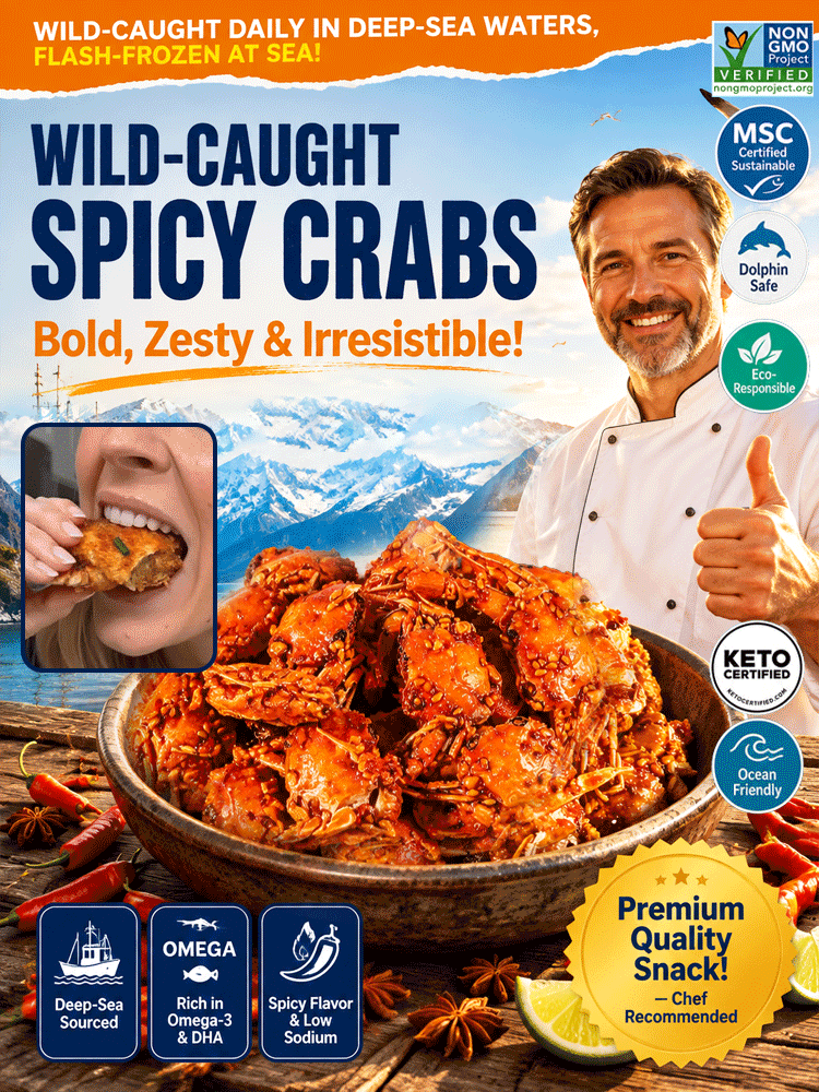 【 TODAY ONLY: BUY 1 GET 1 FREE!】Spicy Sea Crab Snacks🦀 - High in Protein, Low in Sodium