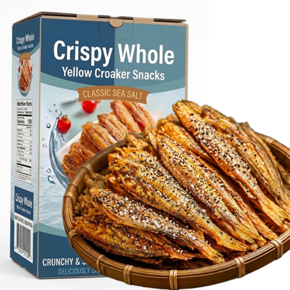 【One bag / 150 fish】Ready-to-eat crispy and delicious dried yellow croaker 🐟 Non-fried, low-calorie|Low sodium