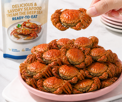 【 Approximately 100 / pack】Freshly Caught Deep-Sea Crab with Plenty of Meat | Spicy Crispy Ready-to-Eat Baby Crabs 🦀
