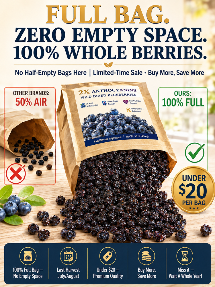 🫐【 TODAY ONLY: Buy 1 Get 1 Free! 】👉 Premium Canadian Wild Dried Blueberries | Zero Sugar Antioxidant Superfood