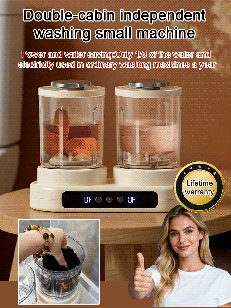 Dual-Tub Mini Washer for Intimates ❤ Wireless Sterilization & No Installation