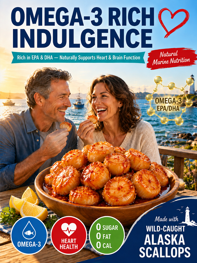 🌶️【 TODAY ONLY: Buy 1 Get 2 Free!】 Wild Alaska Ready to Eat Wild Scallops | High Protein Keto Snack 🐚