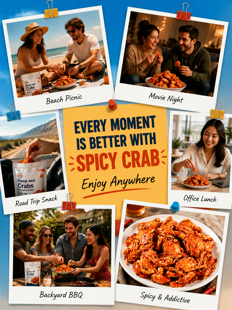 【 TODAY ONLY: BUY 1 GET 1 FREE!】Spicy Sea Crab Snacks🦀 - High in Protein, Low in Sodium