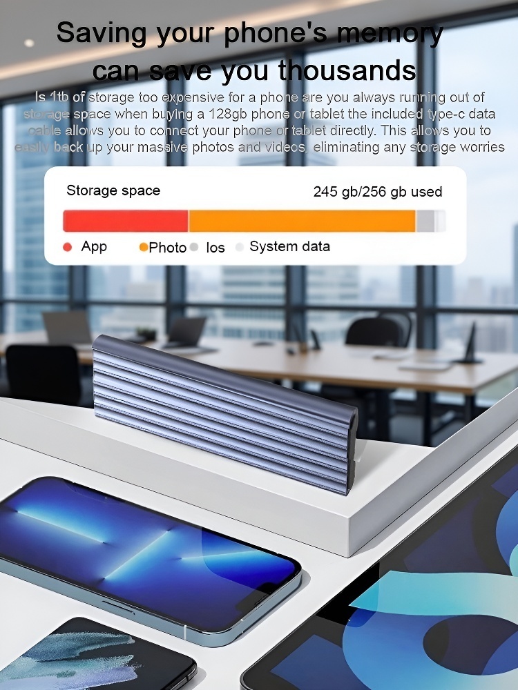 【16TB Portable SSD Export Liquidation Sale At Factory Price 】IP54 waterproof and shockproof storage compatible with iPhone Mac and PC including free trial