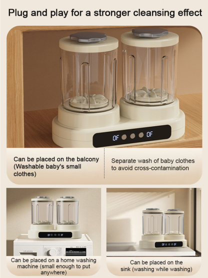 Dual-Tub Mini Washer for Intimates ❤ Wireless Sterilization & No Installation