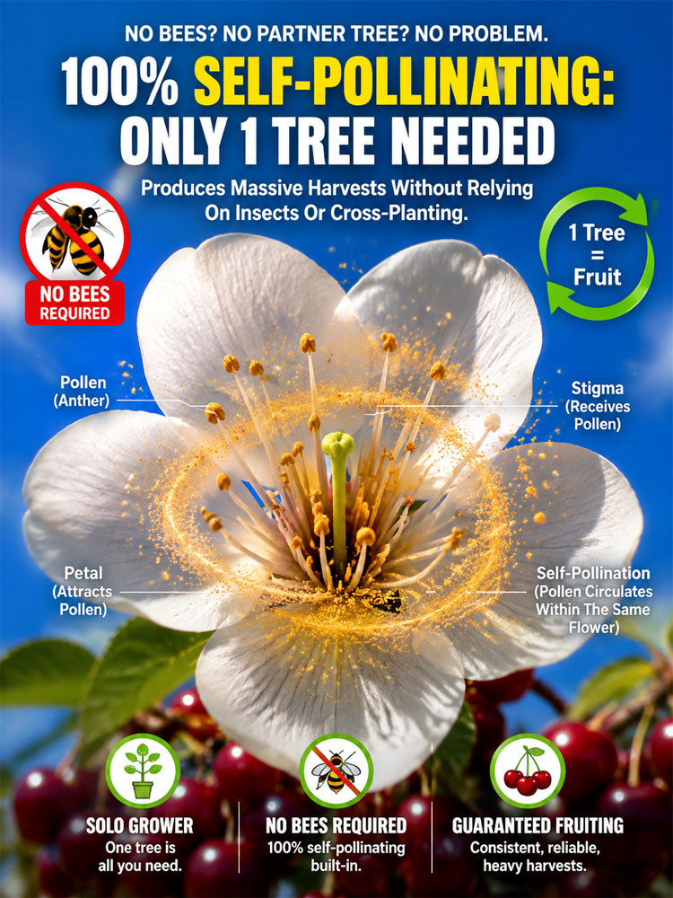 [100% Germination Guarantee] 4J XXL Regina Sweet Cherry Seeds | Carefully Selected Seeds with High Germination Rates | Bears Fruit Within One Year of Planting | Ideal for Balconies and Gardens | Cold-Hardy to -20°C 🍒