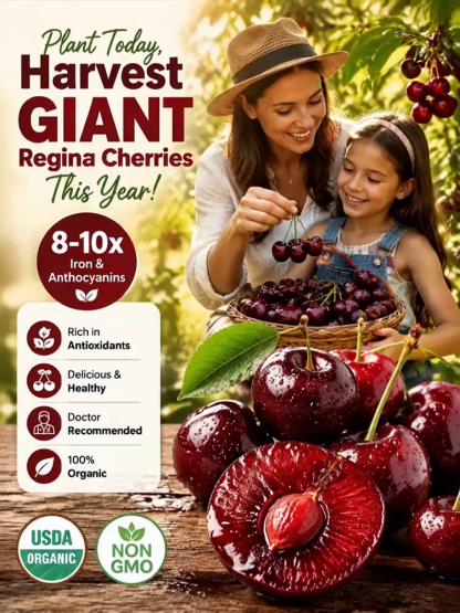 [100% Germination Guarantee] 4J XXL Regina Sweet Cherry Seeds | Carefully Selected Seeds with High Germination Rates | Bears Fruit Within One Year of Planting | Ideal for Balconies and Gardens | Cold-Hardy to -20°C 🍒
