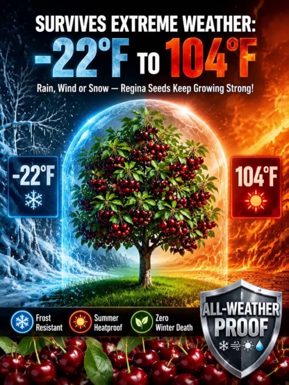 [100% Germination Guarantee] 4J XXL Regina Sweet Cherry Seeds | Carefully Selected Seeds with High Germination Rates | Bears Fruit Within One Year of Planting | Ideal for Balconies and Gardens | Cold-Hardy to -20°C 🍒