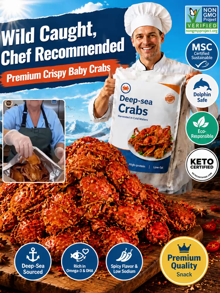 【 TODAY ONLY: Buy 1 Get 1 Free!】🦀👉Low-fat, crispy, ready-to-eat crab meat snacks