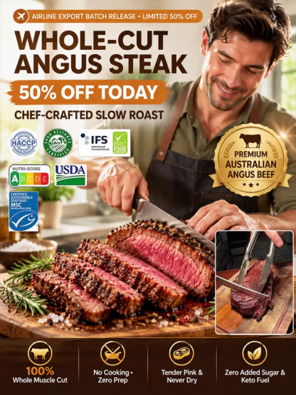 🥩【 TODAY ONLY: Add $7.5 for 1 extra bag!】👉 Premium Whole-Cut Australian Angus Beef | Juicy, Tender & Ready to Eat