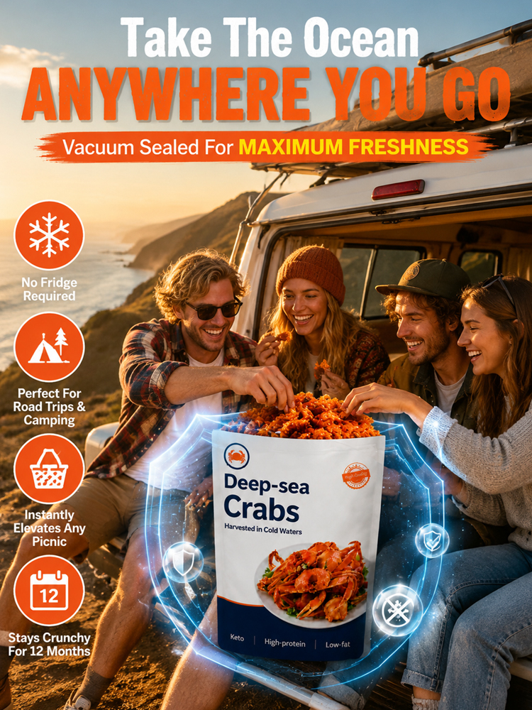 【 TODAY ONLY: Buy 1 Get 1 Free!】🦀👉Low-fat, crispy, ready-to-eat crab meat snacks