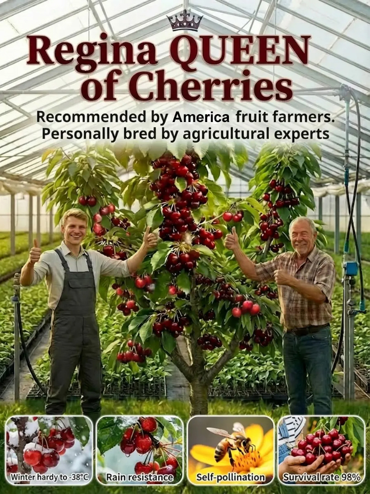 【No fruit, full refund】This cherry is a hybrid of Japan's finest Sato Nishiki variety and Washington's Bing cherry.