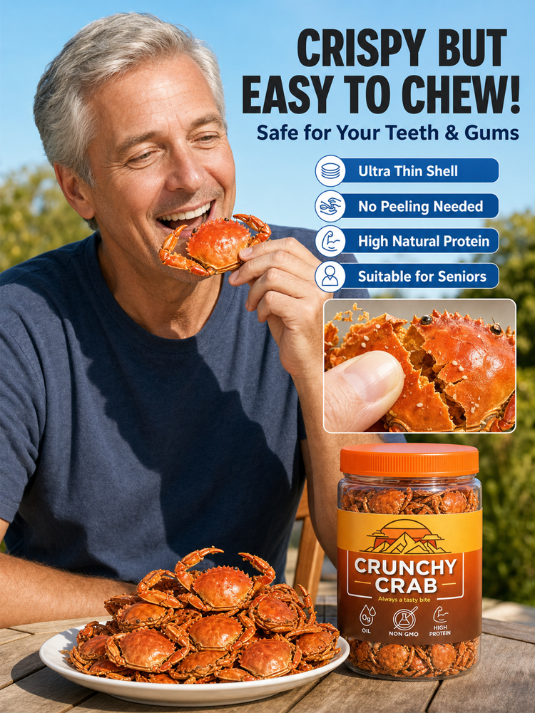【 Approximately 200 / pack】Freshly Caught Deep-Sea Crab with Plenty of Meat | Spicy Crispy Ready-to-Eat Baby Crabs 🦀