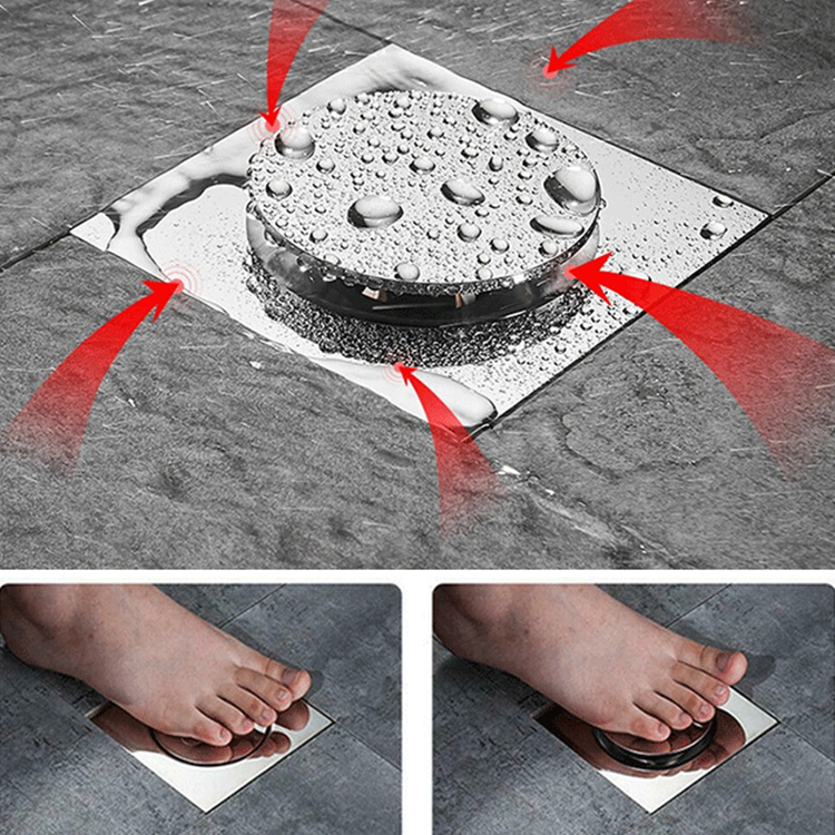 Pedal stainless steel bounce floor drain