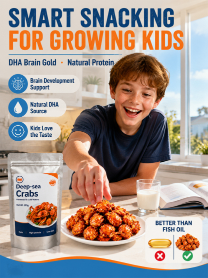 【 TODAY ONLY: BUY 1 GET 1 FREE!】Spicy Sea Crab Snacks🦀 - High in Protein, Low in Sodium