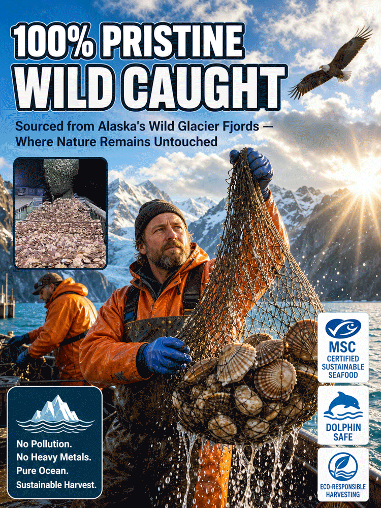 🌶️【 TODAY ONLY: Buy 1 Get 2 Free!】 Wild Alaska Ready to Eat Wild Scallops | High Protein Keto Snack 🐚