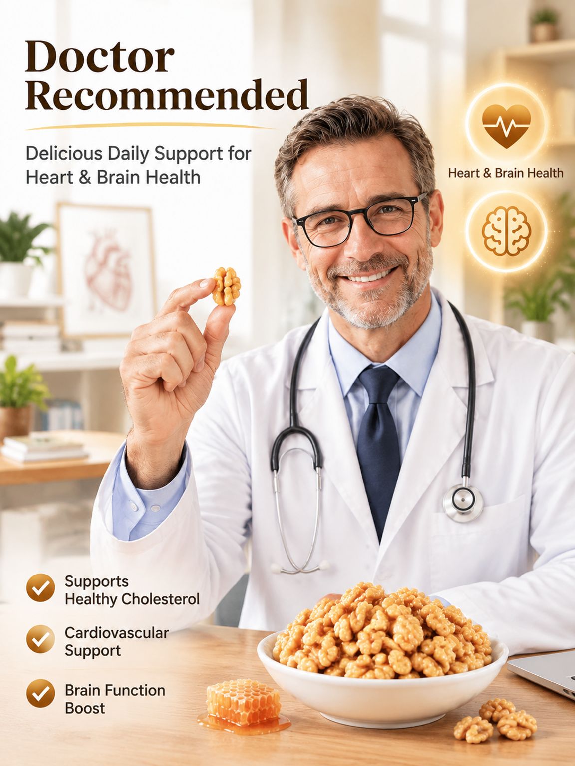 🌰【 TODAY ONLY: Buy 2 Get 2 FREE! 】👉 Premium Honey-Glazed Peeled Walnuts | No Bitter Skin Healthy Snack