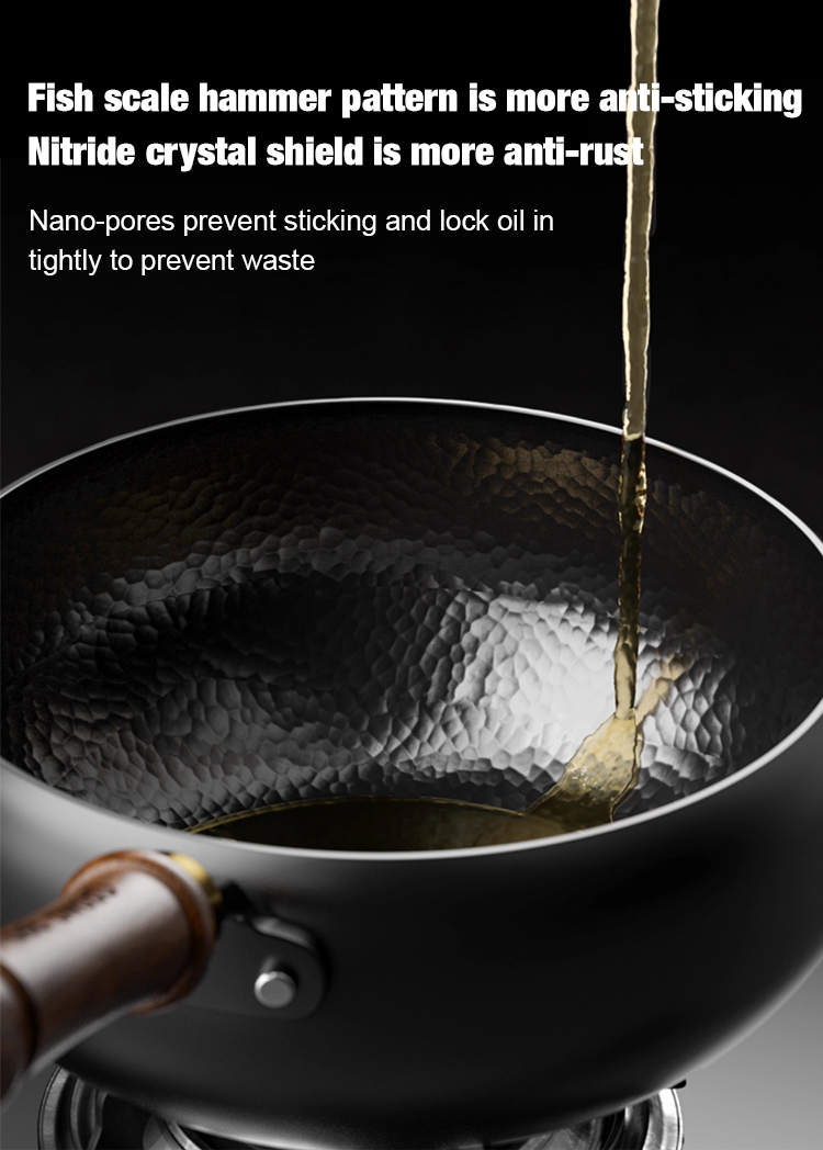 [Pre-seasoned before shipping] Iwate Japan · Hand-forged wrought iron wok ❤️ Non-stick · Lightweight · Rust-proof