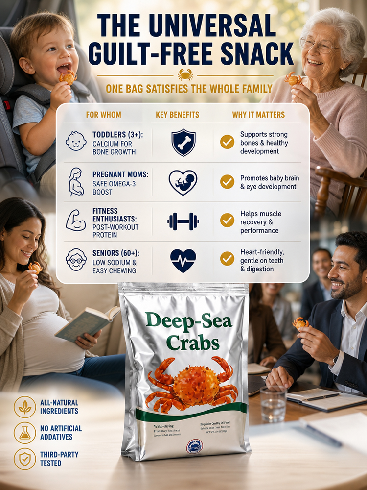 【 TODAY ONLY: Buy 1 Get 1 Free!】🦀【 TODAY ONLY: $8/Large Bag!】👉Low-fat, crispy, ready-to-eat crab meat snacks