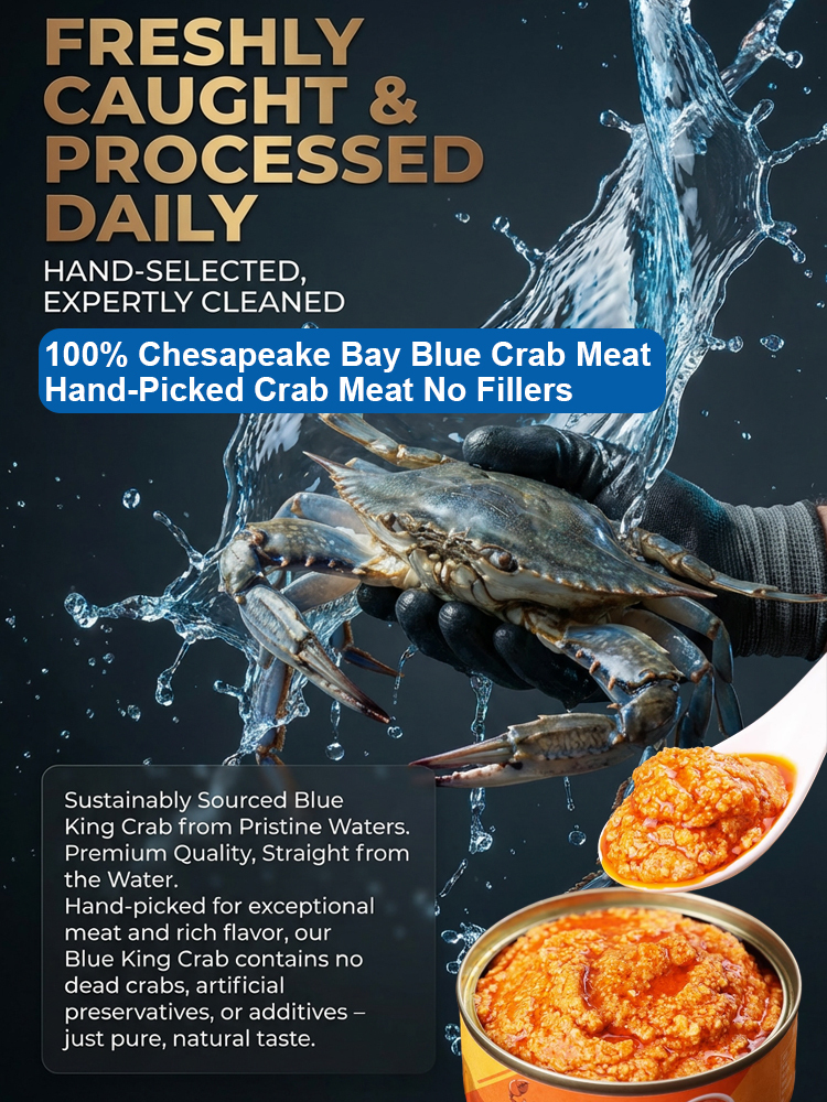 【Factory Direct $10.50·100% Real Meat (Not Paste)】Ready-to-Eat Wild-Caught Blue Crab Chunks in Oil 