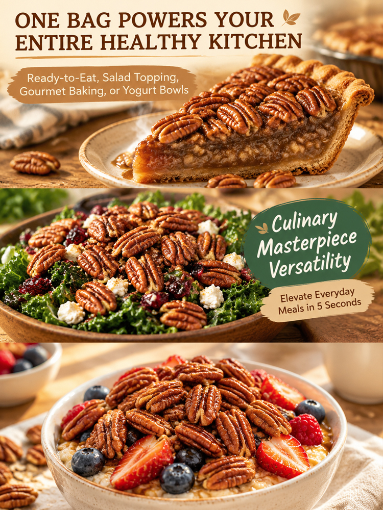 🥜【 TODAY ONLY: Buy 2 Get 2 FREE! 】👉 Premium Texas Pawnee Pecan Halves | Oil-Free Roasted Heart-Healthy Snack