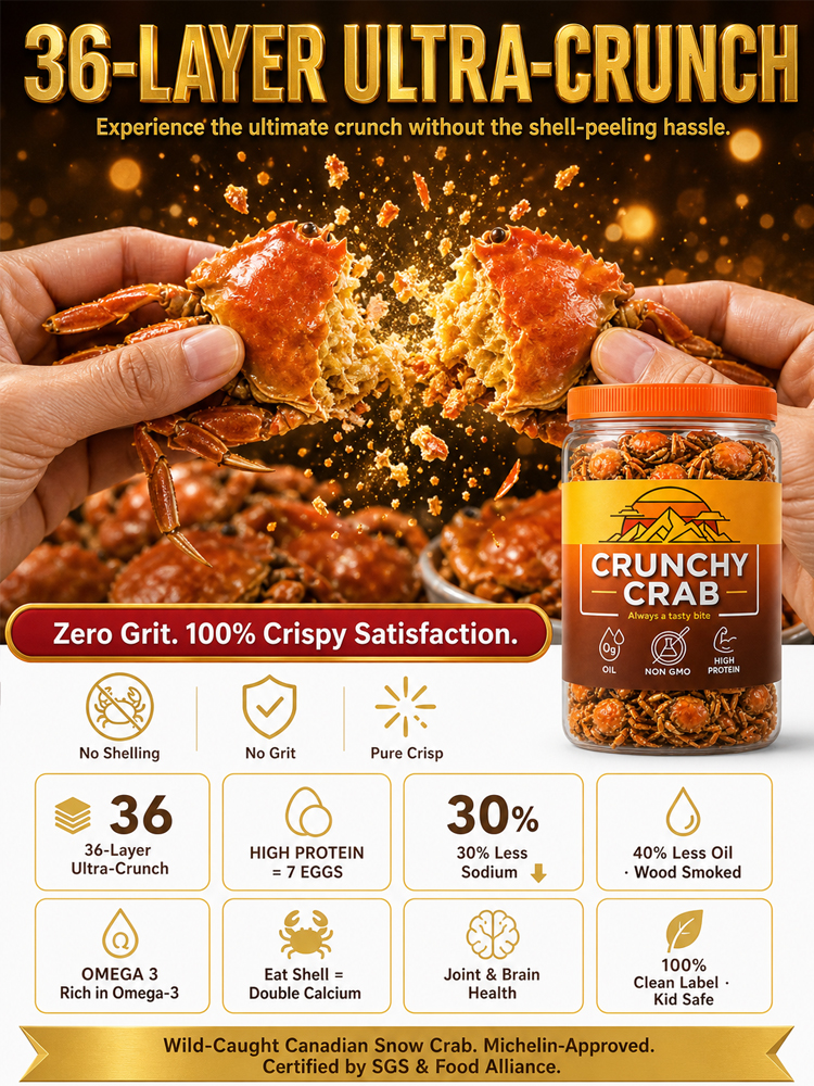【 Approximately 200 / pack】Freshly Caught Deep-Sea Crab with Plenty of Meat | Spicy Crispy Ready-to-Eat Baby Crabs 🦀