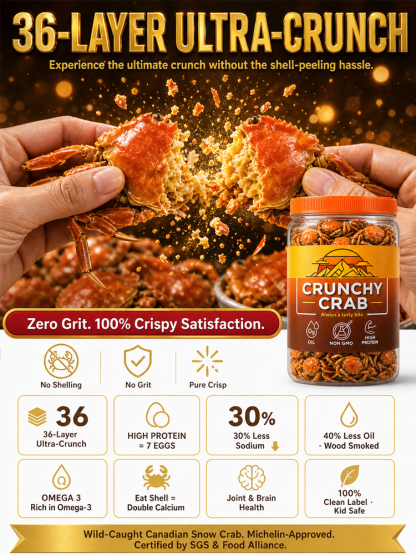 【 Approximately 200 / pack】Freshly Caught Deep-Sea Crab with Plenty of Meat | Spicy Crispy Ready-to-Eat Baby Crabs 🦀