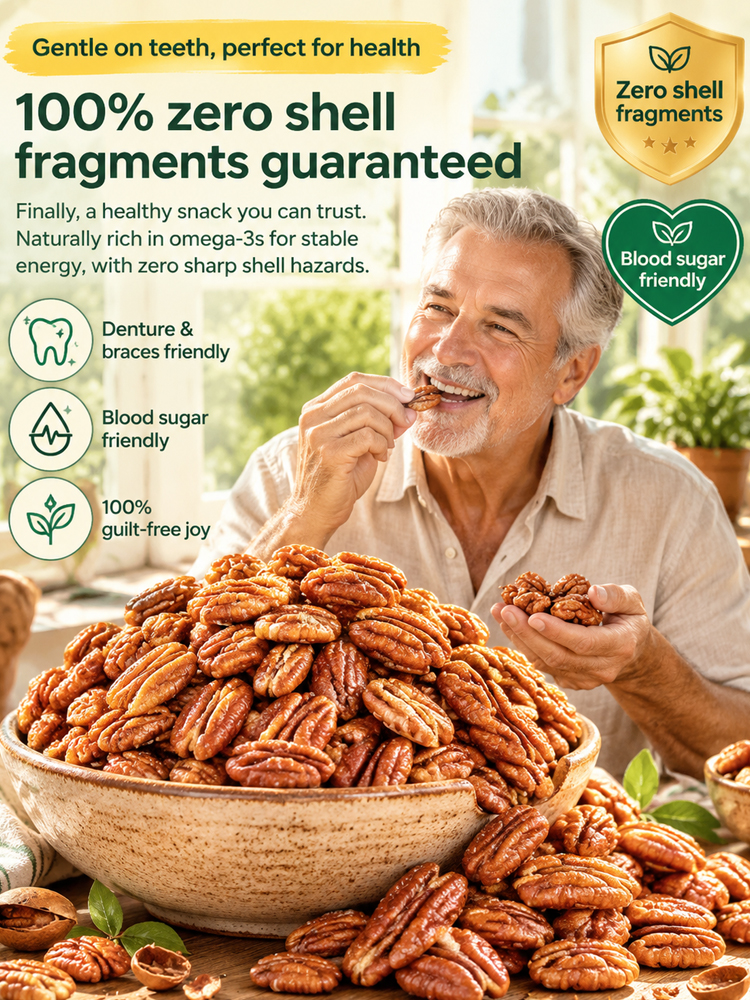 🥜【 TODAY ONLY: Buy 2 Get 2 FREE! 】👉 Premium Texas Pawnee Pecan Halves | Oil-Free Roasted Heart-Healthy Snack