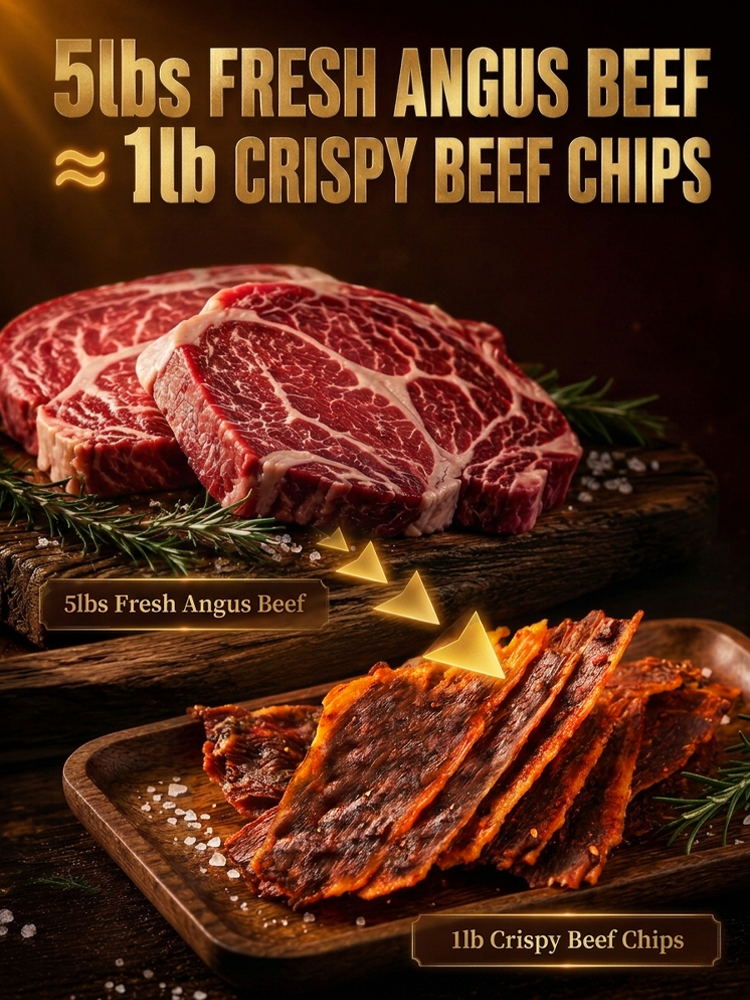 【 TODAY ONLY: $8/Large Bag!】🥩【 TODAY ONLY: Buy 1 Get 1 Free!】👉 Premium 100% Grass-Fed Crispy Beef Bites | 2-Ingredient High-Protein Snack
