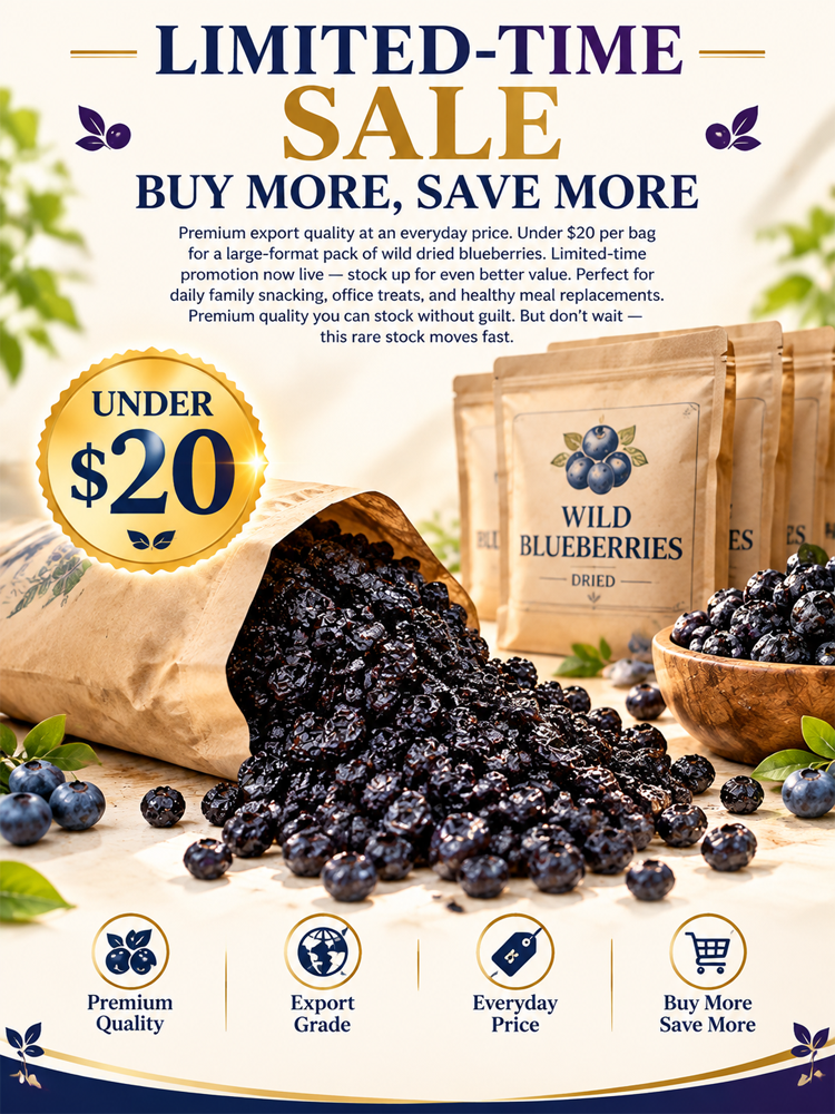 🫐【 TODAY ONLY: Buy 1 Get 1 Free! 】👉 Premium Canadian Wild Dried Blueberries | Zero Sugar Antioxidant Superfood