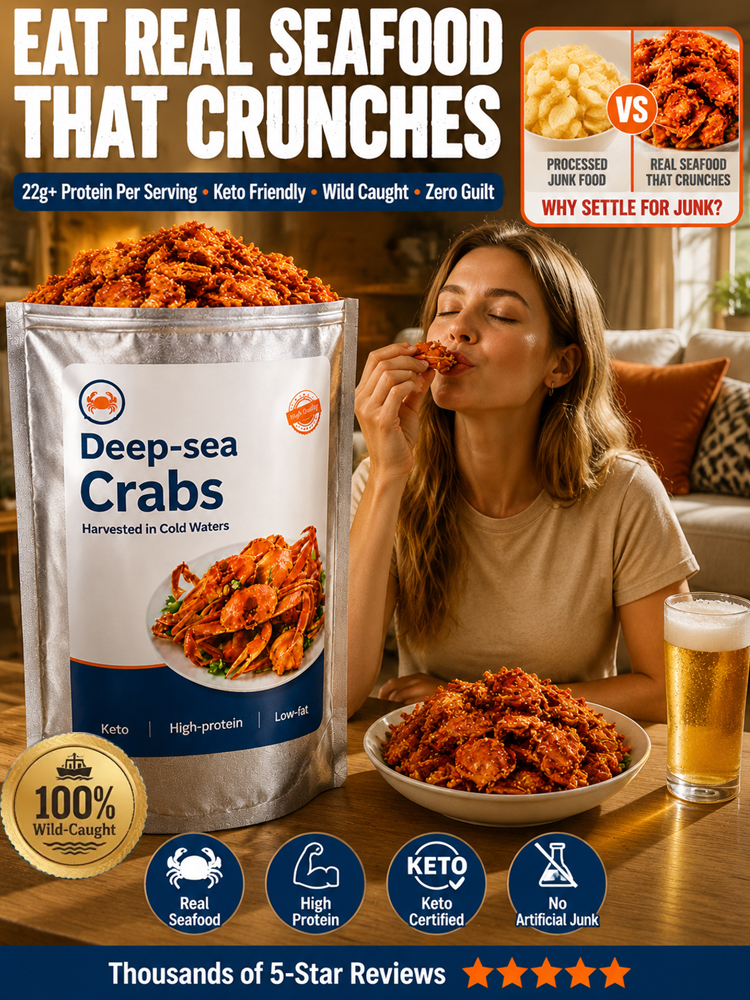 【 TODAY ONLY: Buy 1 Get 1 Free!】🦀👉Low-fat, crispy, ready-to-eat crab meat snacks