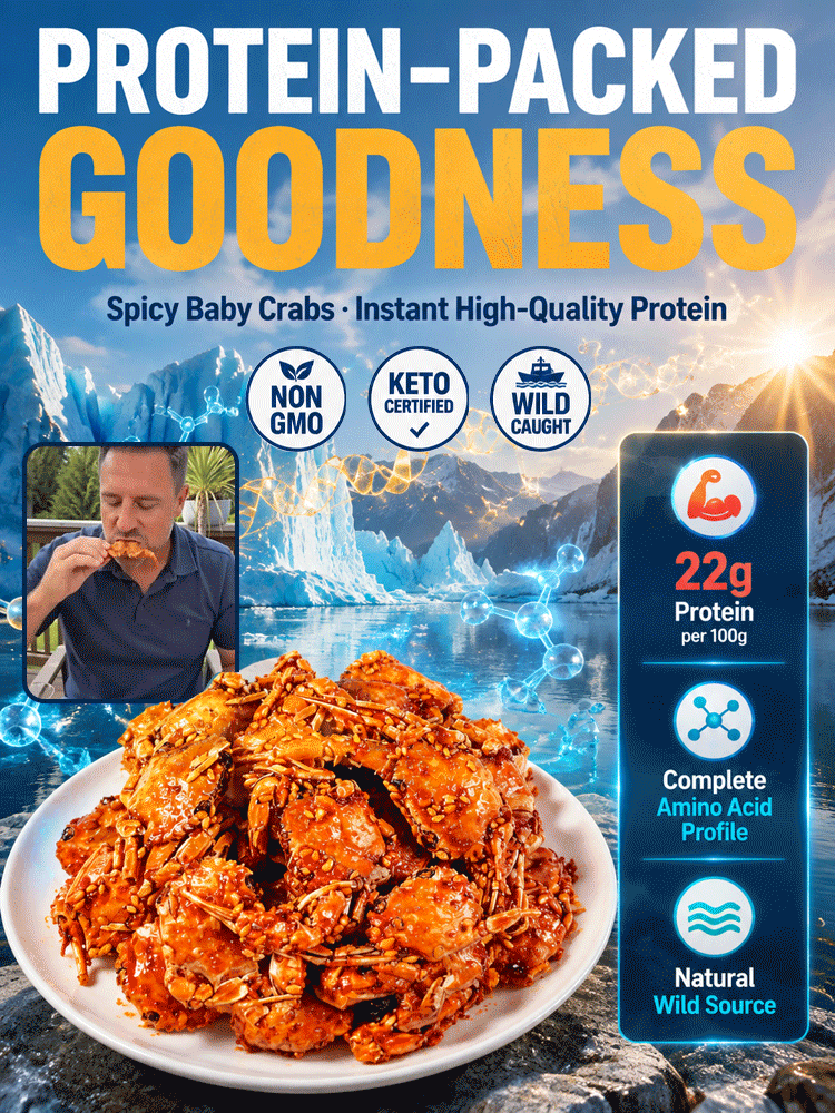 【 TODAY ONLY: Buy 1 Get 1 Free!】🦀👉Low-fat, crispy, ready-to-eat crab meat snacks