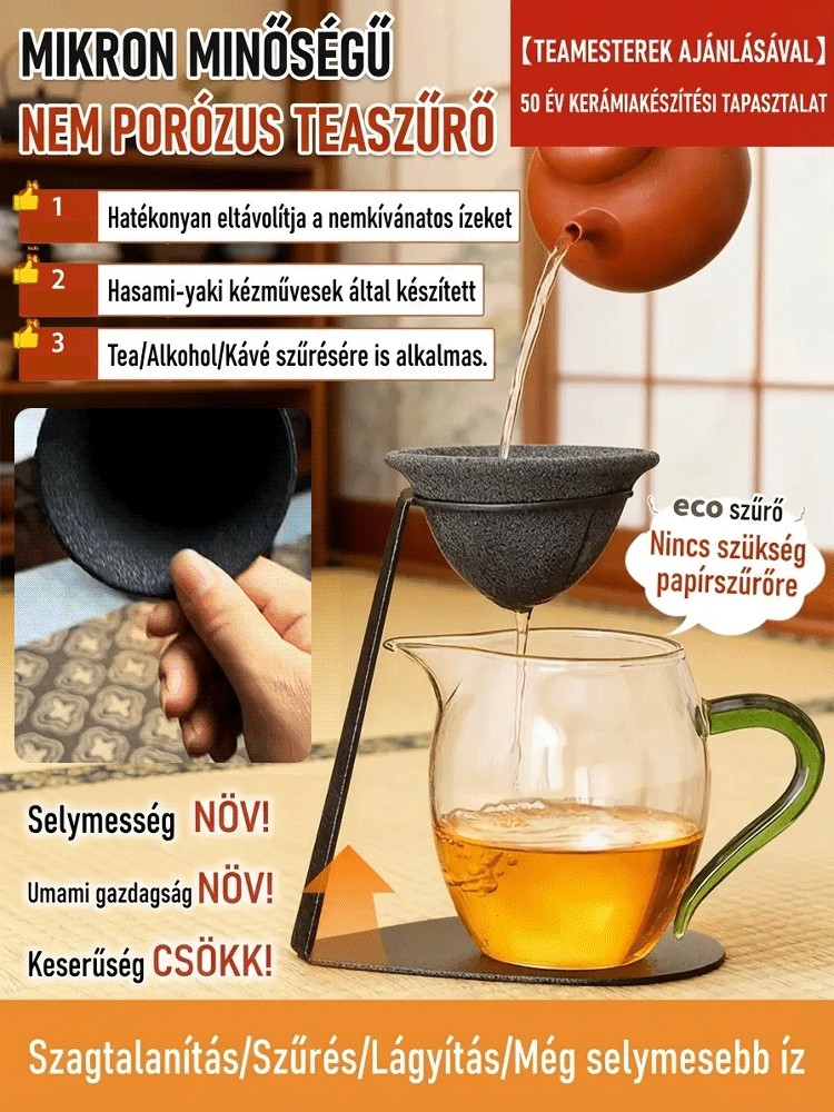 【Teaszűrő a tea mestereinek ajánlásával】Prémium, lyuk nélküli szűrő