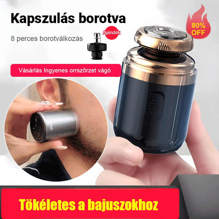 Hordozható, többfunkciós kapszulavágóborotva