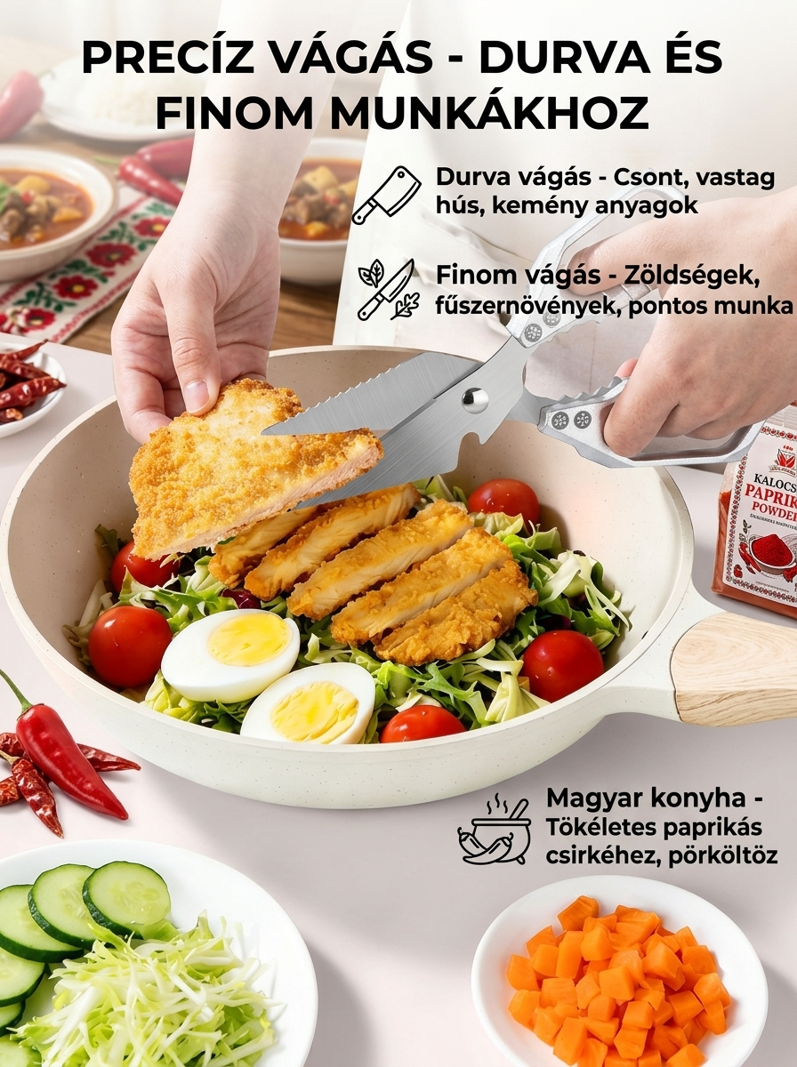 【100 évig tartós】Nehéz, erős konyhai olló