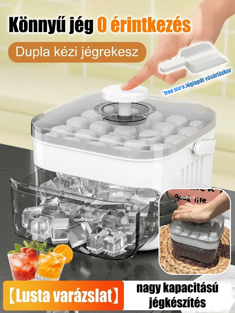 【Lusta ember eszköze】Nagy kapacitású jégkészítő eszköz, amely nem koszolja össze a kezed