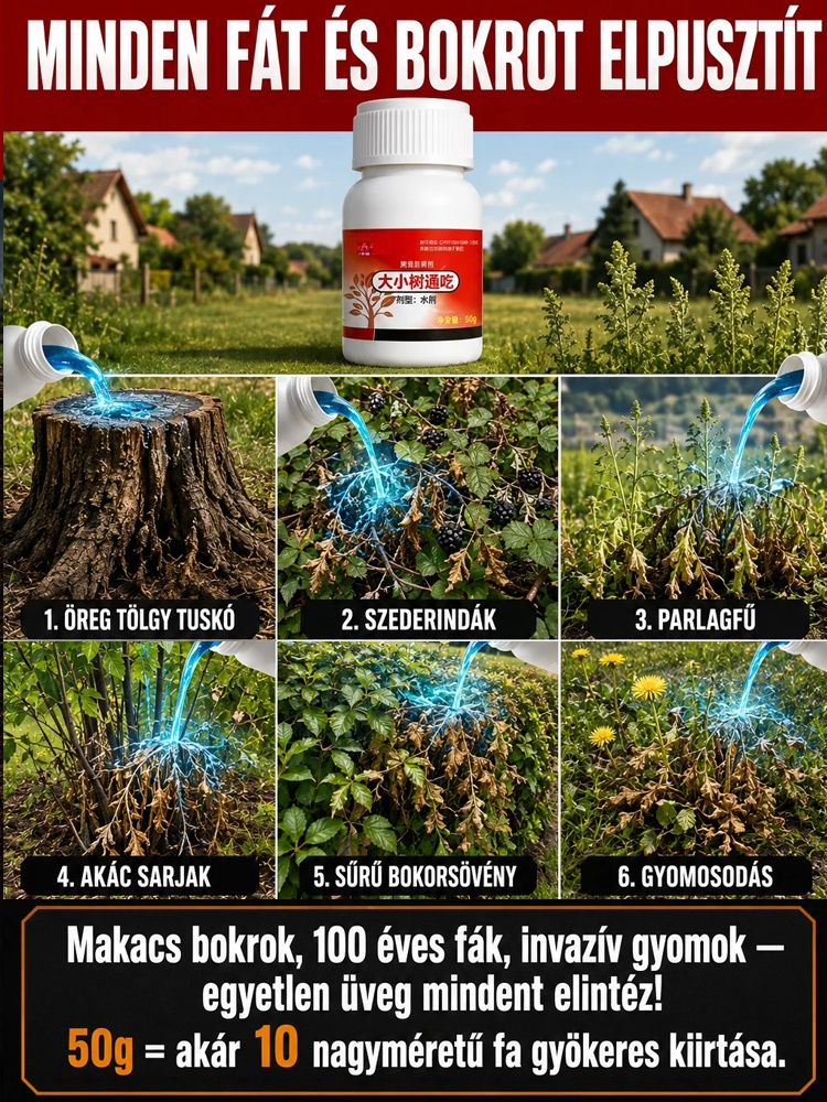 Fakivágásra és gyökérirtásra szolgáló speciális szer