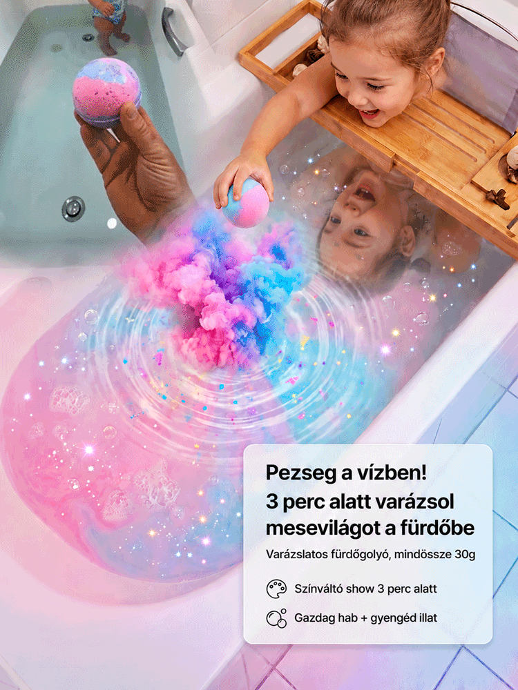 🔥Mágikus Gyermek Fürdőgolyó Vakdobozzal | Rejtett Játék & Színes Buborékok