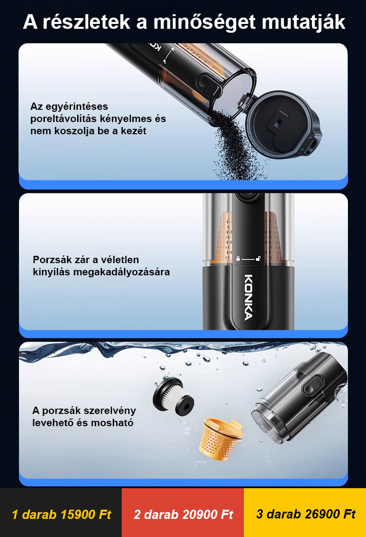 Öt az egyben intelligens kézi porszívó
