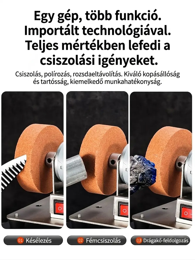 Teljesen automatikus, multifunkciós, dupla csiszolókorongos rozsdaeltávolító és polírozó gép