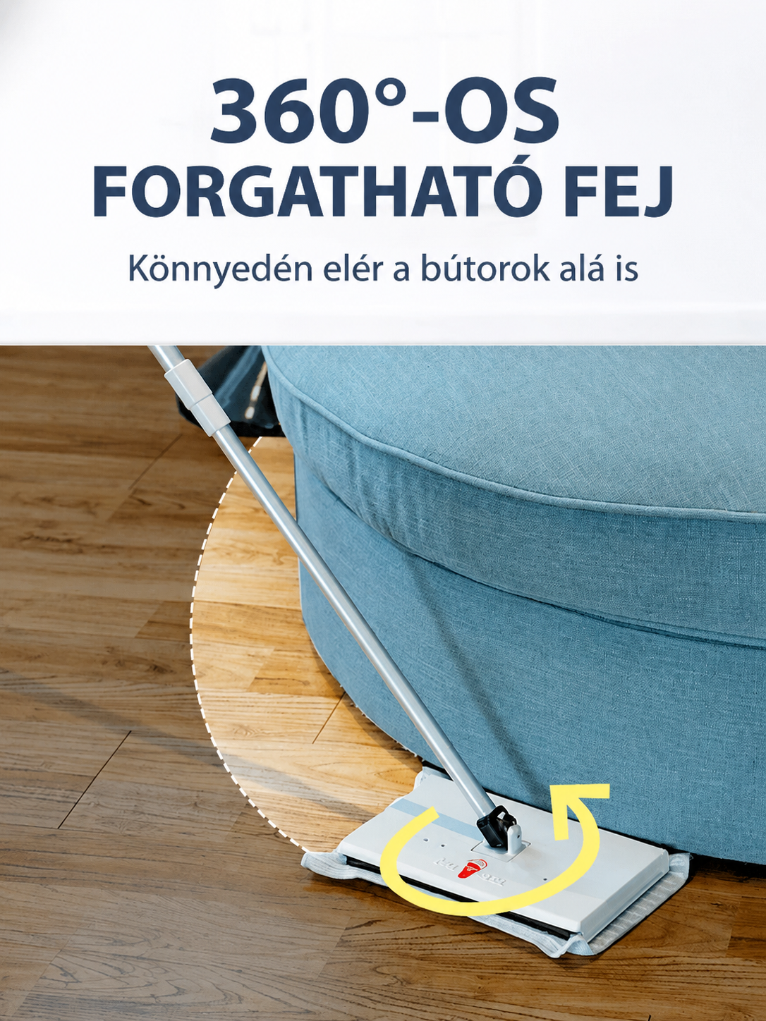 Kézmosás nélküli háztartási lapos felmosó.