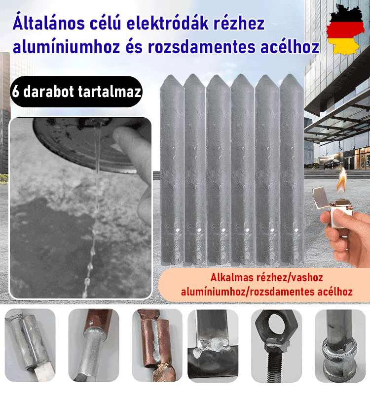 Univerzális alacsony hőmérsékletű olvadó rozsdamentes acél hegesztő elektróda