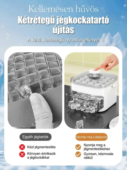 【Lusta ember eszköze】Nagy kapacitású jégkészítő eszköz, amely nem koszolja össze a kezed