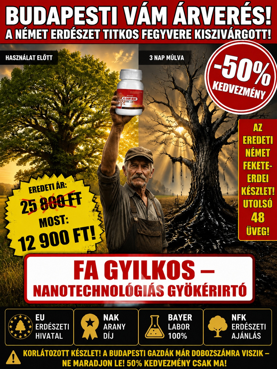 Fakivágásra és gyökérirtásra szolgáló speciális szer