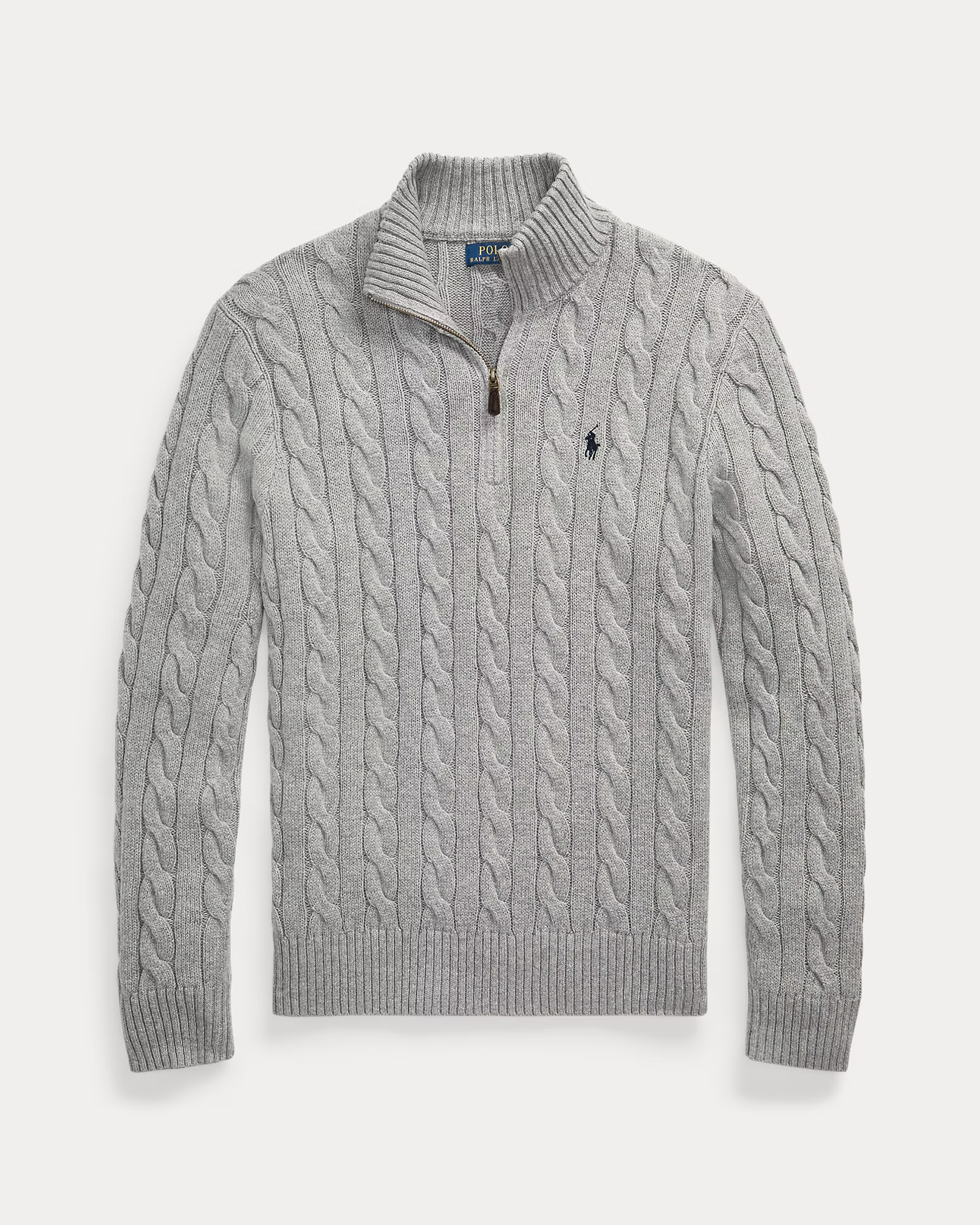 Cable-Knit Cotton Quarter-Zip Sweater