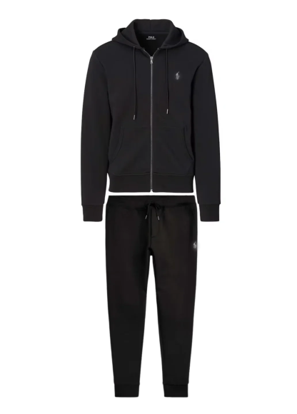 Casual hooded zipper jacket set