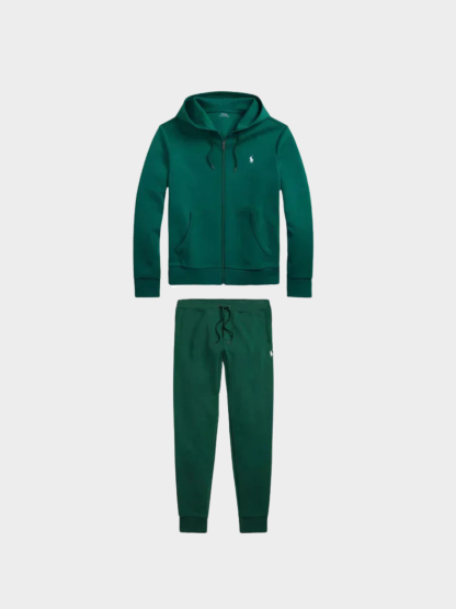 Casual hooded zipper jacket set