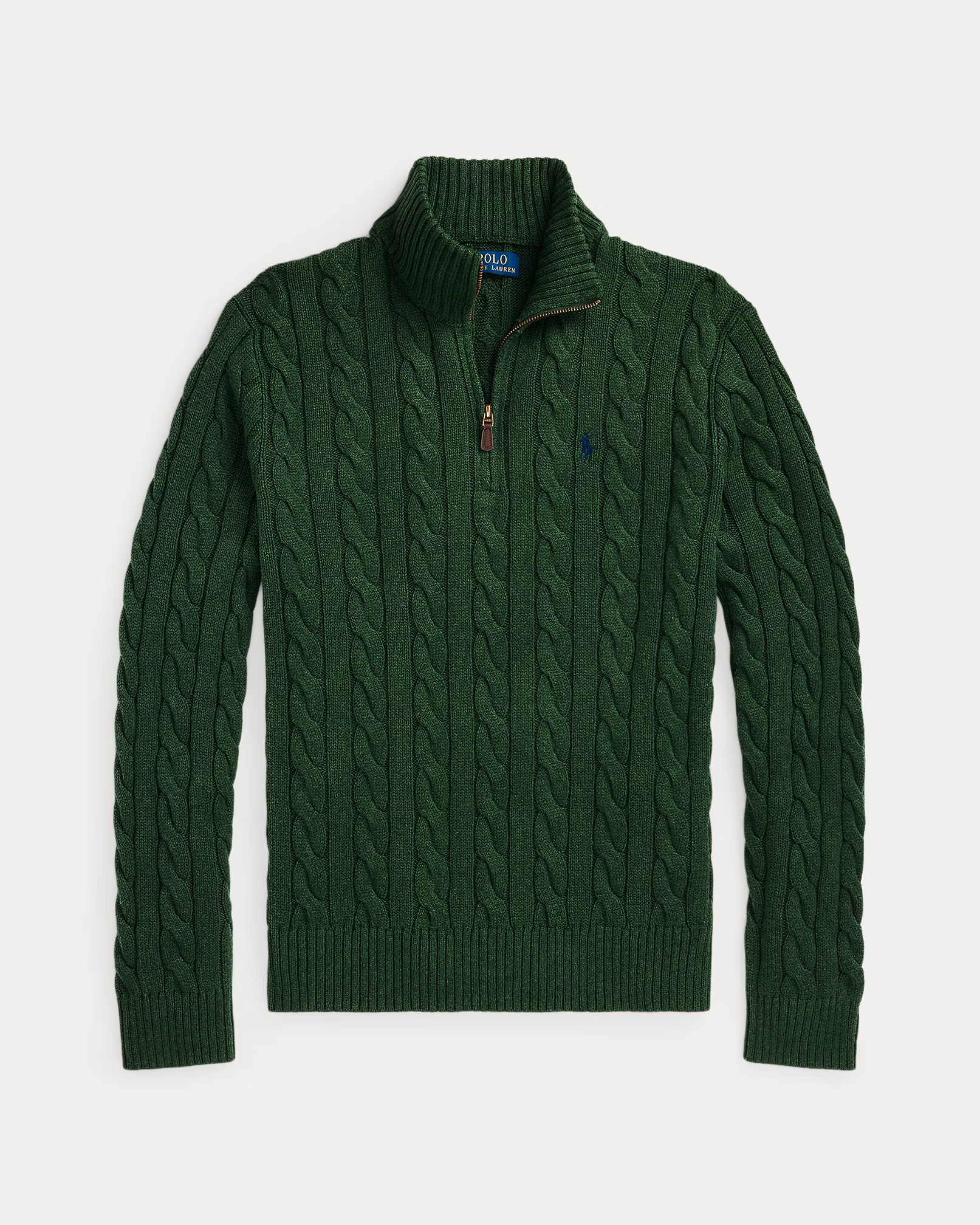 Cable-Knit Cotton Quarter-Zip Sweater
